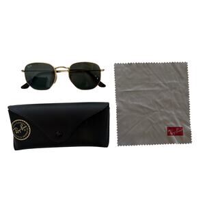 RayBan Hexagonal Frame Polished Gold Lenses G-15 Green